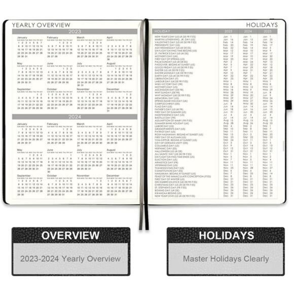 2023 Planner - Planner 2023 with Pen Loop, Inner Pocket, 8.5" x 11" - Black - Picture 6 of 7